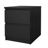 Tvilum Scottsdale 2-Drawer Nightstand, Black Woodgrain Front_Three_Fourths_Angled_Left