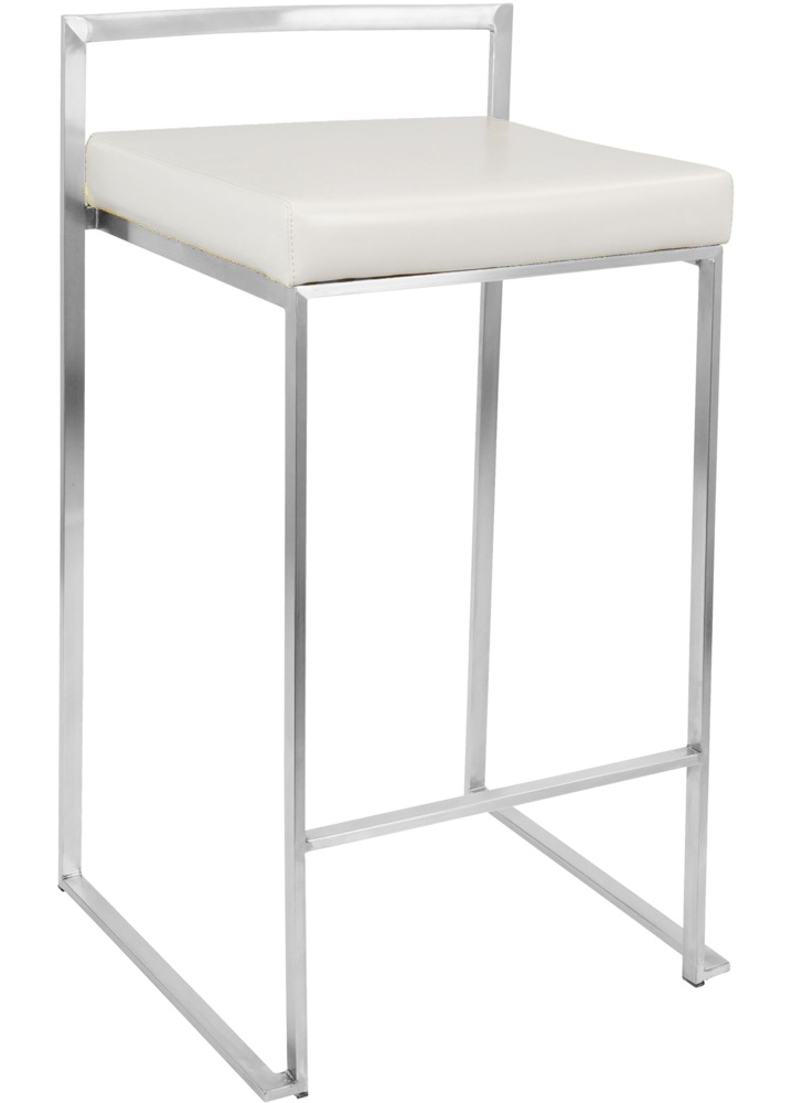 LumiSource Fuji Stackable PU Leather Counter/Bar Stools (2Piece Set