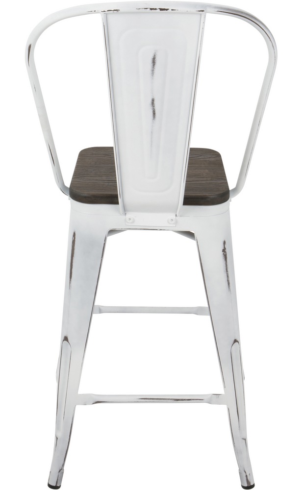 LumiSource Oregon High Back Wooden Seat Counter/Bar Stools (2Piece Set