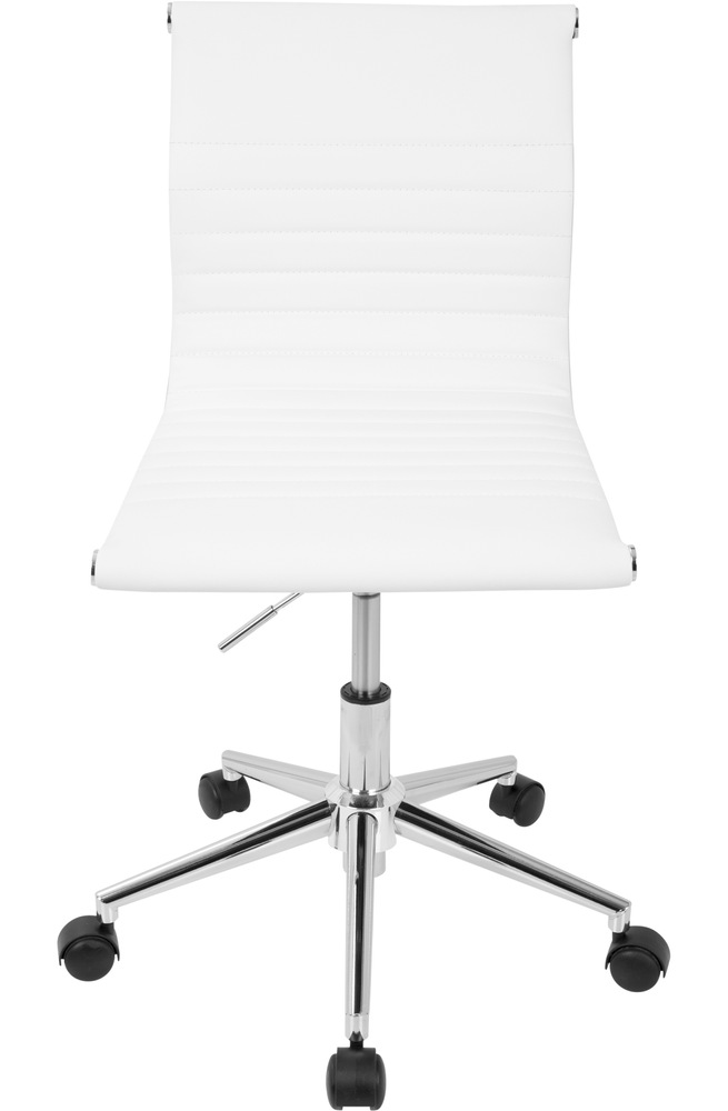 LumiSource Masters PU Leather Armless Height Adjustable Swivel Office