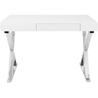 LumiSource Luster Desk, White Front_Flat