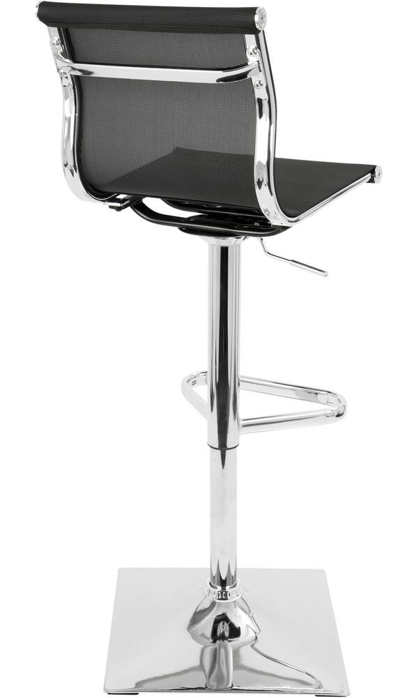 LumiSource Mirage Metal & Mesh Fabric Swivel Counter/Bar Stool Adjustable Height, Black 