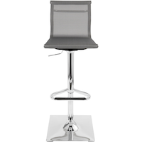 LumiSource Mirage Metal & Mesh Fabric Swivel Counter/Bar Stool Adjustable Height, Silver Front_Flat