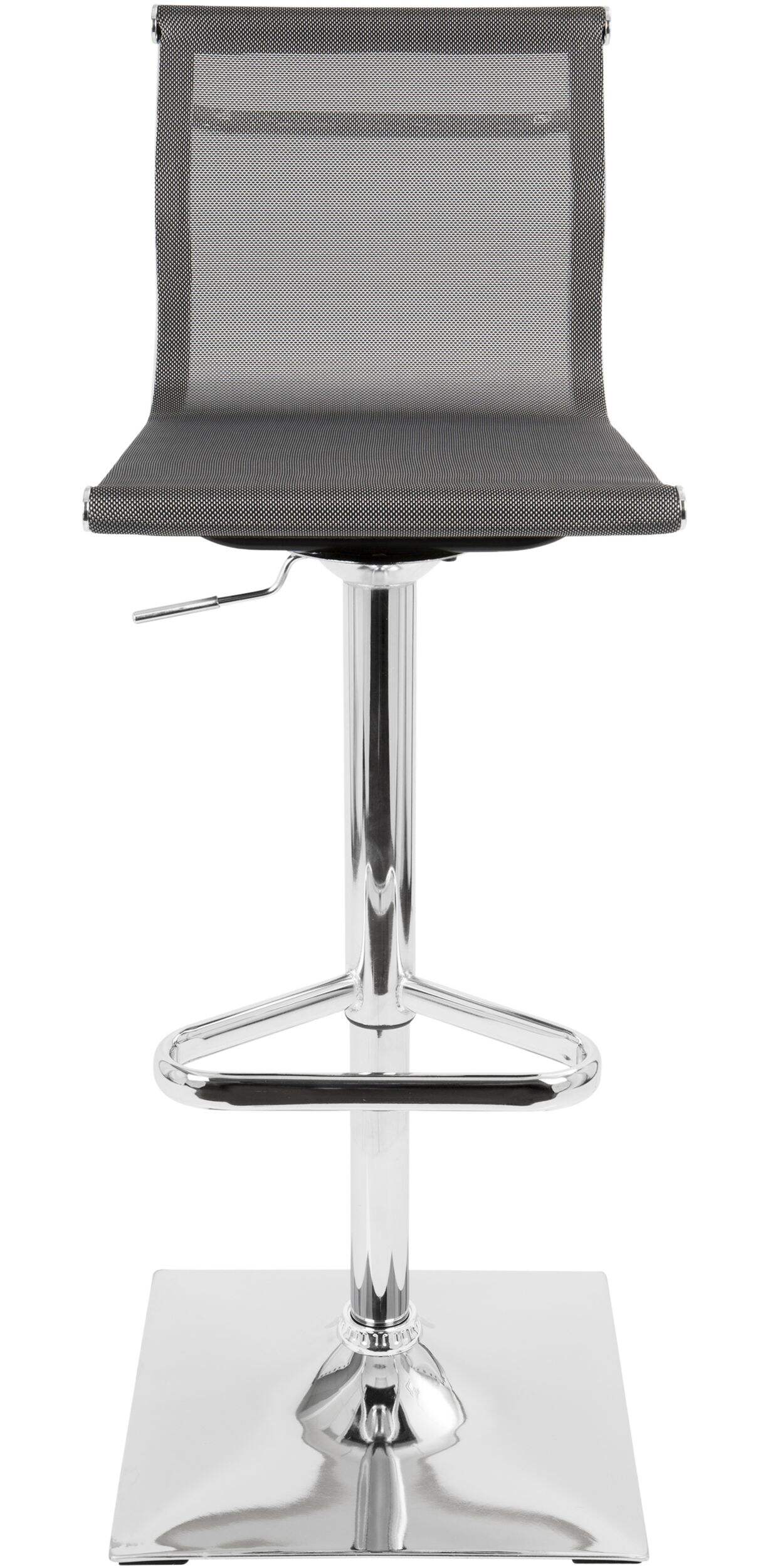 Tabouret de comptoir/bar pivotant métal et tissu maillé hauteur réglable LumiSource Mirage, argent Front_Flat
