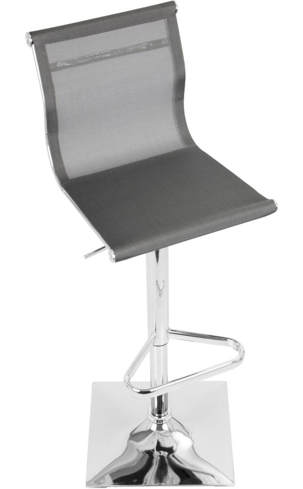 mirage metal swivel silver bar stool