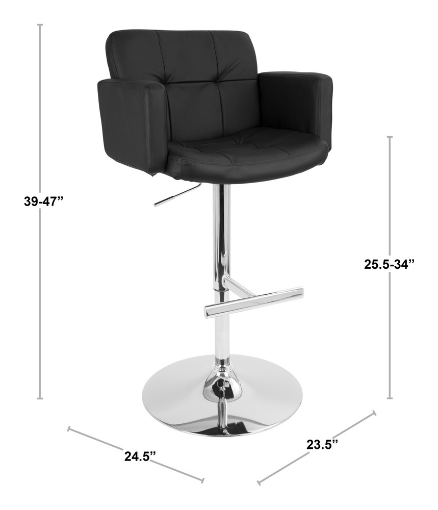LumiSource Stout Upholstered PU Leather Counter/Bar Stool Adjustable