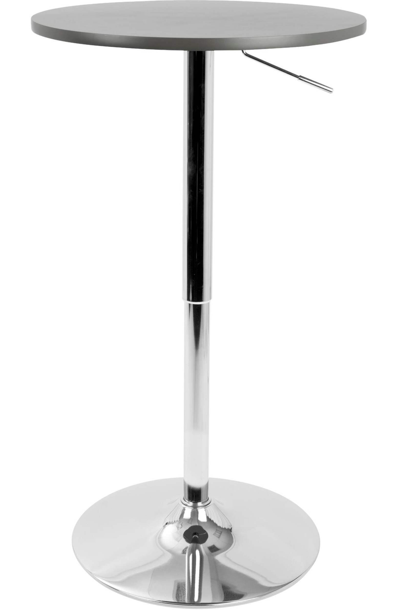 LumiSource Height Adjustable Bar/Pub Table, Grey Front_Elevated