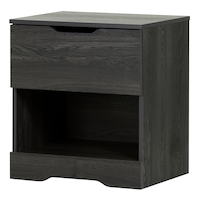 South Shore Holland 1-Drawer Bedroom Nightstand/Bedstand With Open Shelf Front_Three_Fourths_Angled_Left
