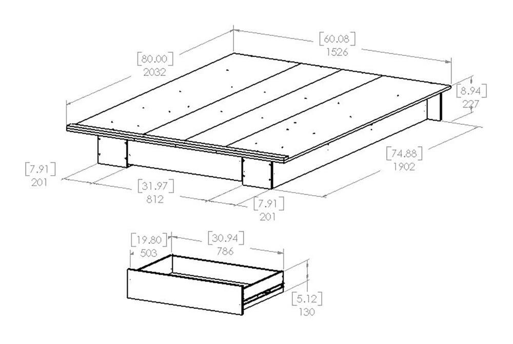 south shore holland platform bed