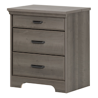 South Shore Versa 3-Drawer Bedstand/Nightstand With Charging Station Front_Three_Fourths_Angled_Left
