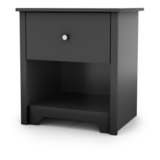 South Shore Vito 1-Drawer Bedroom Nightstand/Bedstand With Open Shelf Storage Front_Three_Fourths_Angled_Left