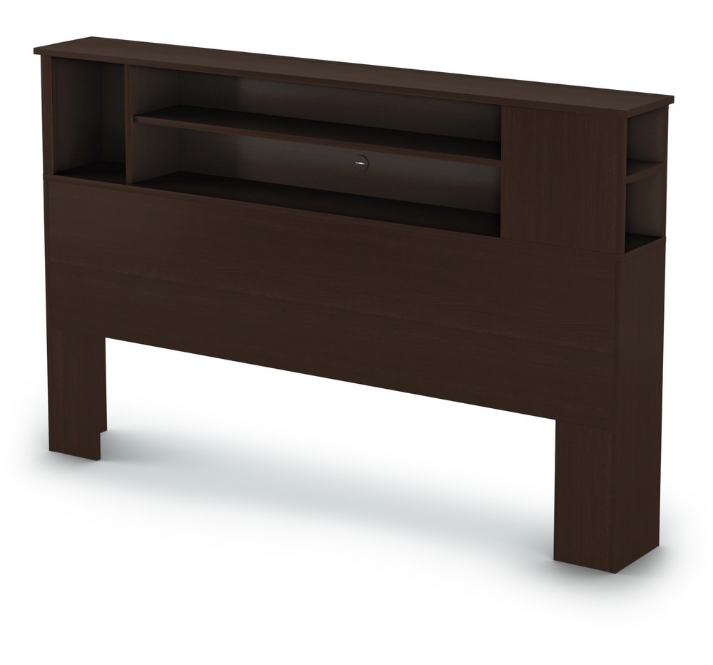 South Shore Vito Queen Bed Bookshelf Headboard Bedroom Storage/Display