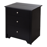 South Shore Vito 3-Drawer Storage Nightstand/Bedstand With Charging Station Front_Three_Fourths_Angled_Left