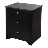 South Shore Vito 3-Drawer Storage Nightstand/Bedstand With Charging Station Front_Three_Fourths_Angled_Left