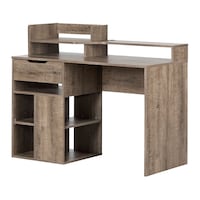 South Shore Holland Desk with Hutch & Storage Front_Angled_Left