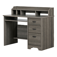 South Shore Versa 3-Drawer Home Office Computer Desk With Hutch Front_Three_Fourths_Angled_Left