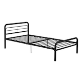 Cadre de lit en métal 1 place, tubes ronds, finis variés Front_Angled_Right