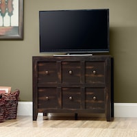 Sauder Dakota Pass Anywhere Entertainment Unit, Char Pine Front_Flat