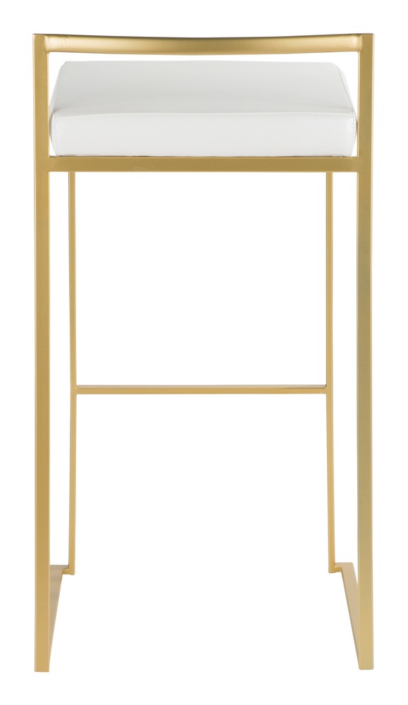 LumiSource Fuji Stackable PU Leather Counter/Bar Stools (2Piece Set