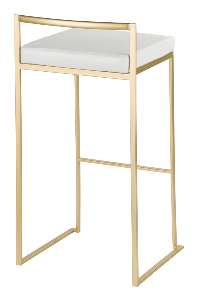 LumiSource Fuji Stackable PU Leather Counter/Bar Stools (2Piece Set