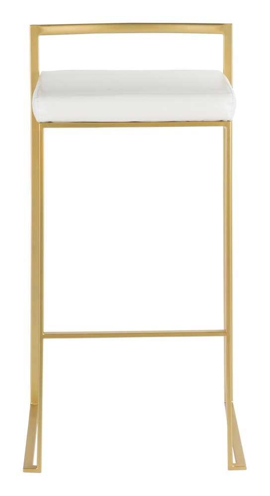 LumiSource Fuji Stackable PU Leather Counter/Bar Stools (2Piece Set