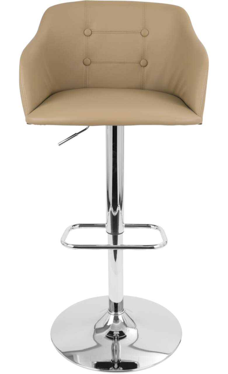 LumiSource Campania Metal PU Leather Counter Bar Stool Adjustable Height Camel Canadian Tire