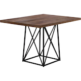 Monarch Specialties Rectangular Metal Pedestal Kitchen Dining Table Front_Angled_Right