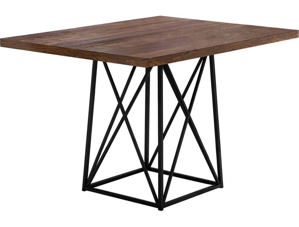 Monarch Specialties Rectangular Metal Pedestal Kitchen Dining Table