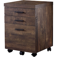 Monarch Specialties 3-Drawer Under Desk Mobile File Storage Cabinet Front_Angled_Left