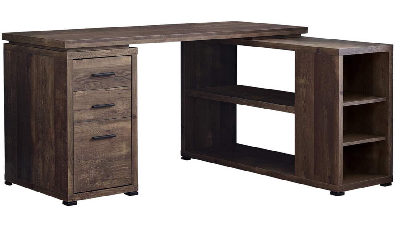 Monarch Specialties Corner L Shaped Home Office Computer Desk With Shelves