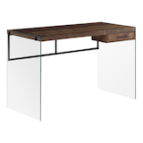 Monarch Specialties 1-Drawer Home Office Computer Desk With Glass Legs Front_Angled_Right