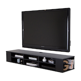 South Shore City Life Wall Mounted TV Stand & Media Storage Console, 66-in, Natural Walnut Front_Three_Fourths_Angled_Left