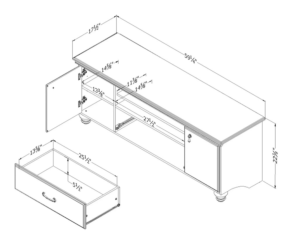 South Shore Noble 2Door TV Stand & Media Storage Console
