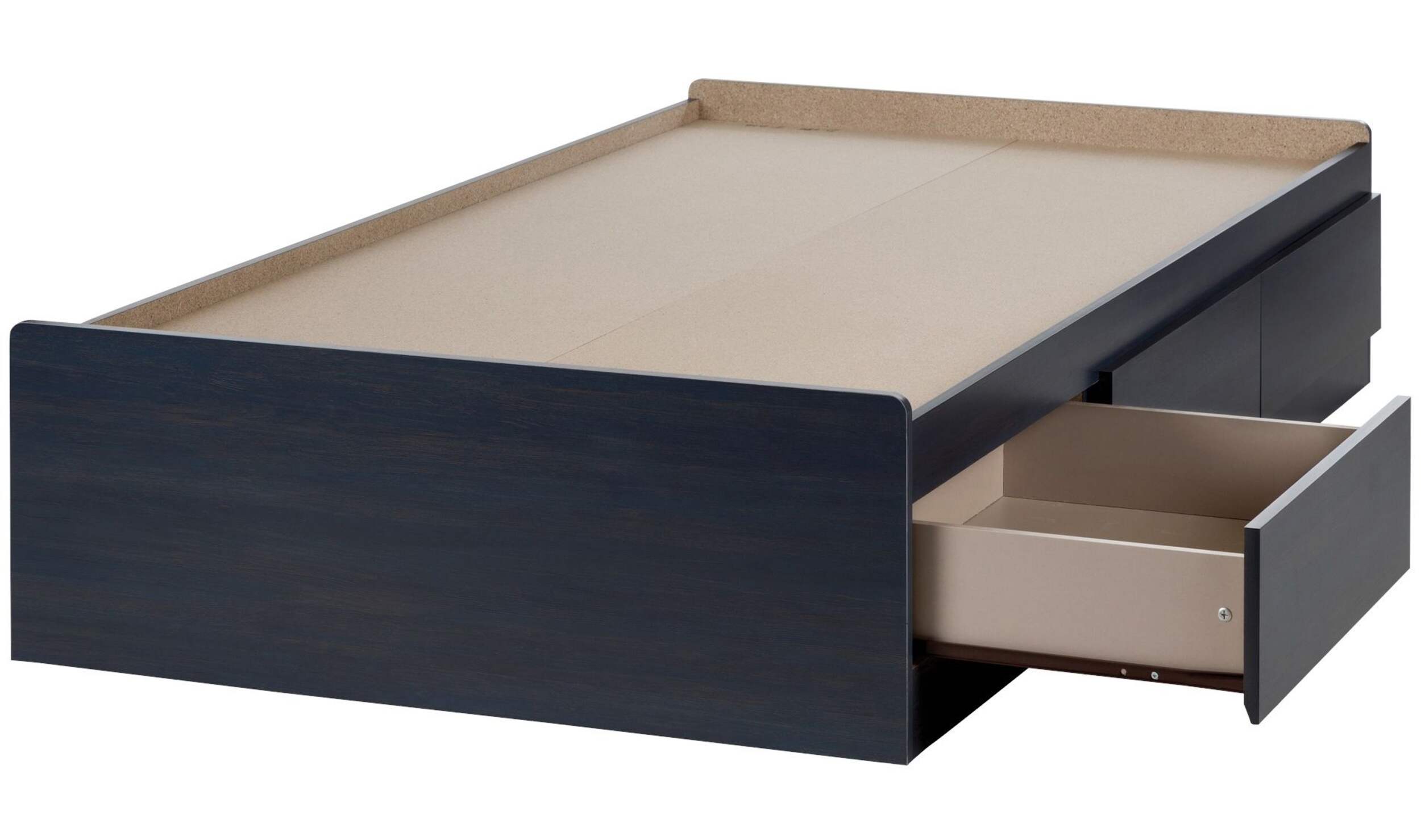 South Shore Aviron Mates Kids Platform Storage Twin/Single Bed With 3 Drawers, Blueberry Front_Angled_Left