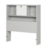 Tête de lit-bibliothèque South Shore Cookie, gris pâle/blanc uni Front_Angled_Left