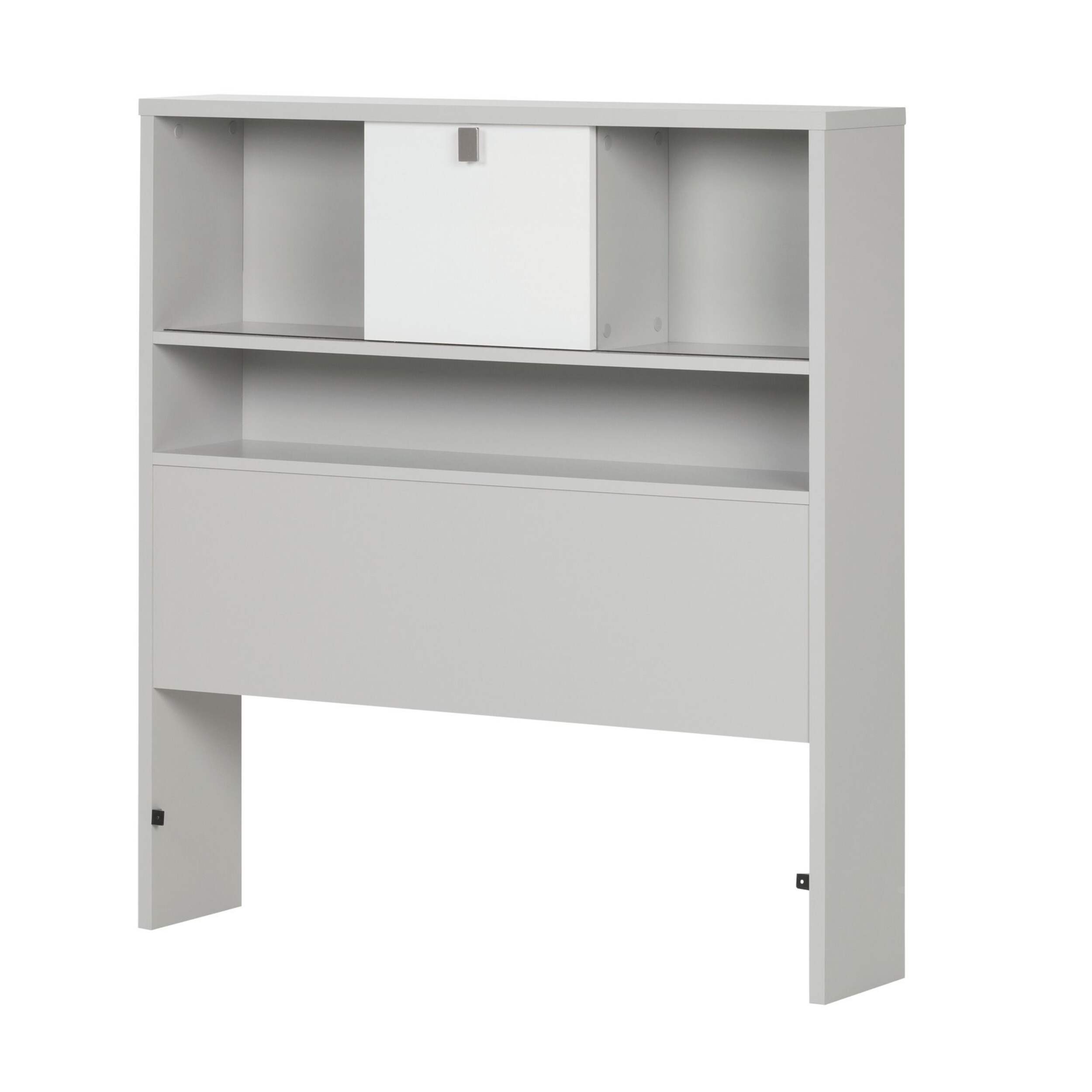 Tête de lit-bibliothèque South Shore Cookie, gris pâle/blanc uni Front_Angled_Left