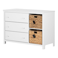 South Shore Cotton Candy Kids 3-Drawer Dresser/Chest With Storage Baskets Front_Angled_Left
