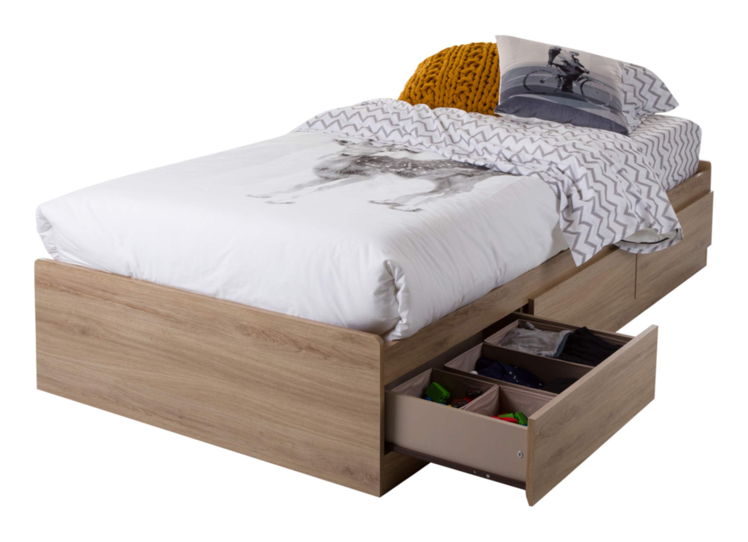 FY,M BED 3DR,R OAK