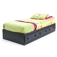 South Shore Summer Breeze Mates Kids 3-Drawer Platform Storage Bed, Twin/Single, Front_Three_Fourths_Angled_Left