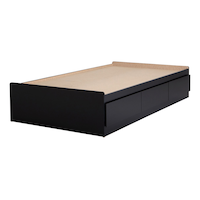 South Shore Vito Mates Kids 3-Drawer Platform Storage Bed, Twin/Single Front_Angled_Left