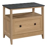 Sauder August Hill 1-Drawer Open Shelf Lateral File Storage Cabinet, Dover Oak Finish Front_Angled_Right