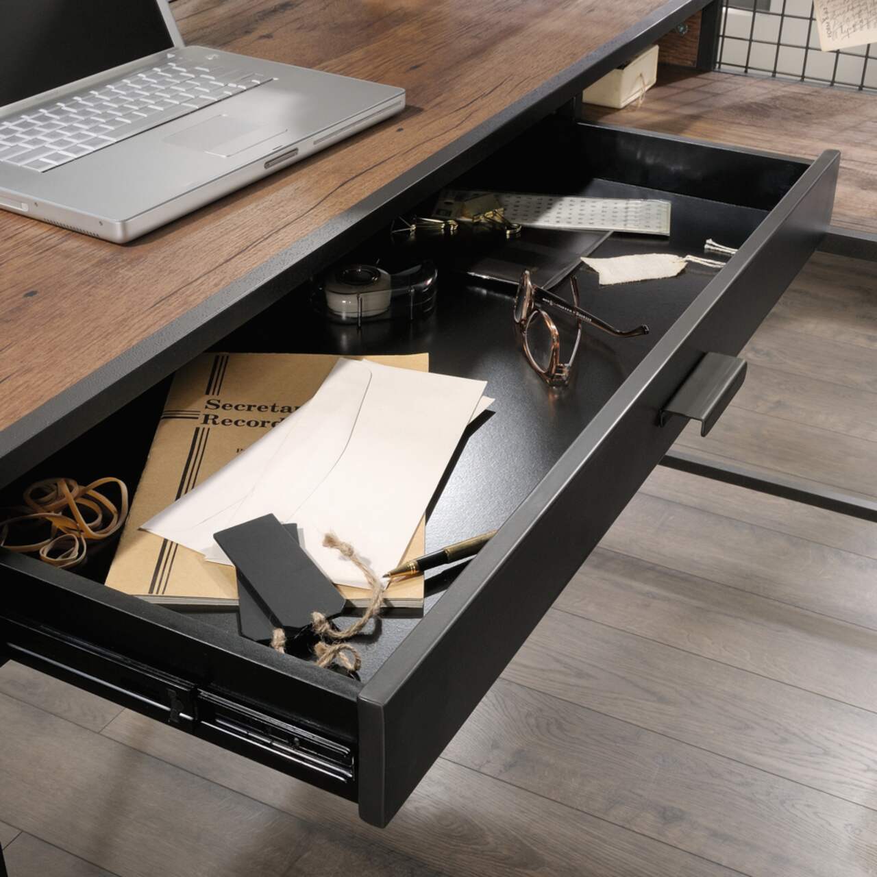 Sauder Boulevard Caf Corner L Shaped Home Office Computer Desk Vintage Oak Finish