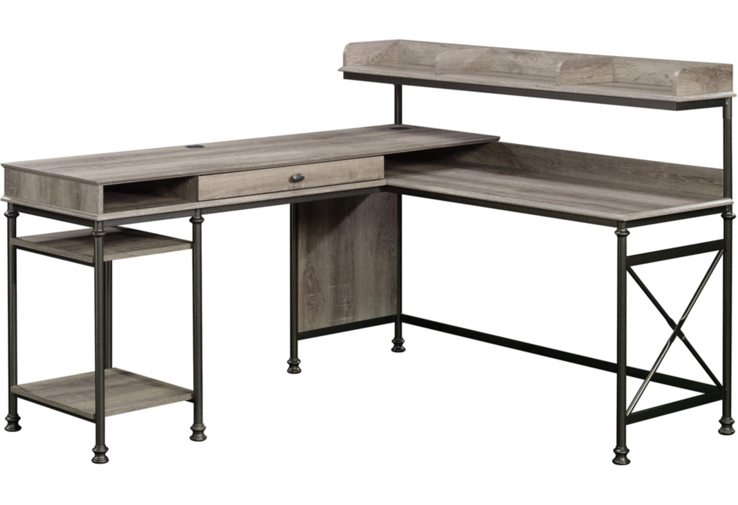 Sauder Canal Street L-Shaped Desk, Northern Oak Front_Flat