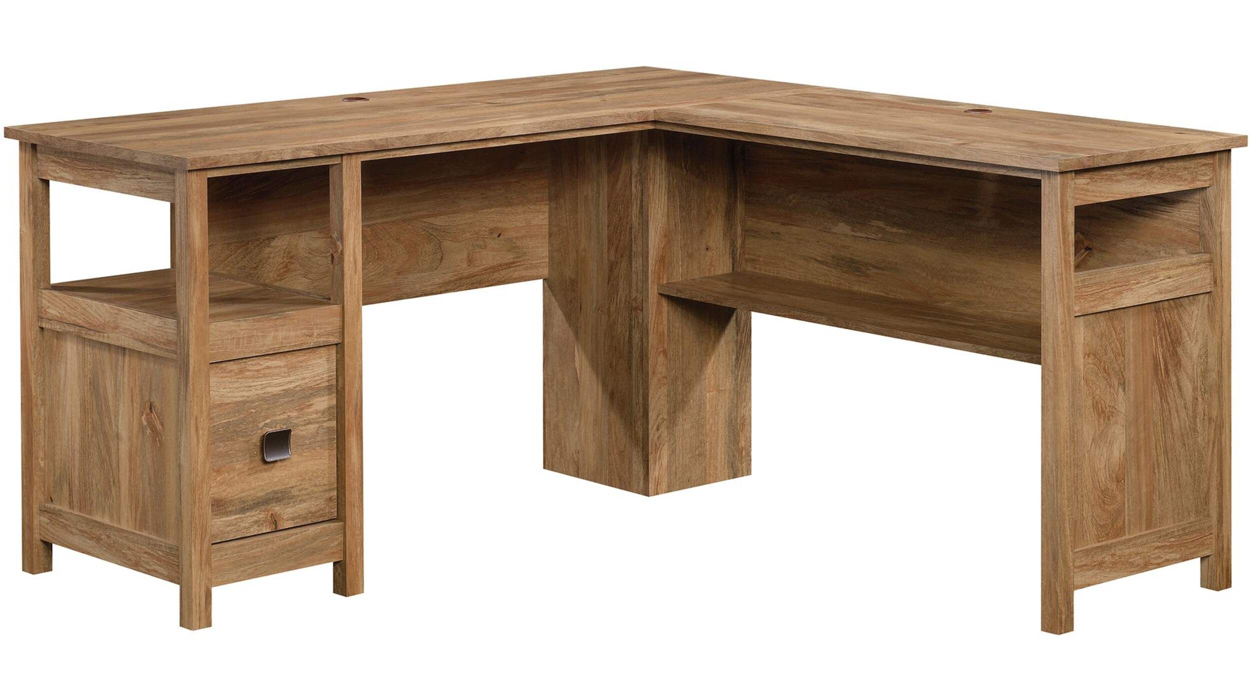 Sauder Cannery Bridge L-Shaped Desk, Sindoori Mango Front_Elevated