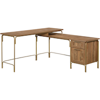 Sauder Coral Cape Corner L-Shaped Home Office Computer Desk, Sindoori Mango Finish Front_Elevated