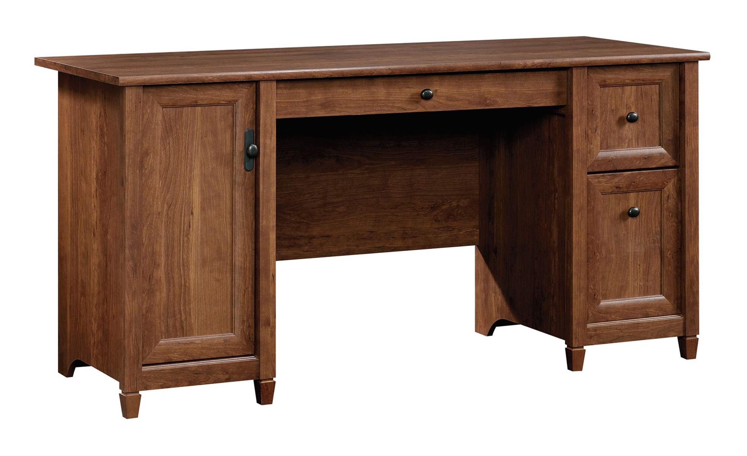 Sauder Edge Water Computer Desk, Auburn Cherry Front_Angled_Right