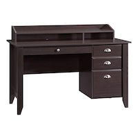 Sauder Shoal Creek 3-Drawer Home Office Computer Desk with Hutch, Jamocha Wood Finish Front_Angled_Right