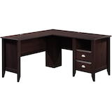 Sauder Shoal Creek 1-Drawer Corner L-Shaped Home Office Computer Desk, Jamocha Wood Finish Front_Flat
