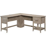 Sauder Summit Station Corner L-Shaped Home Office Computer Desk, Laurel Oak Finish Front_Flat