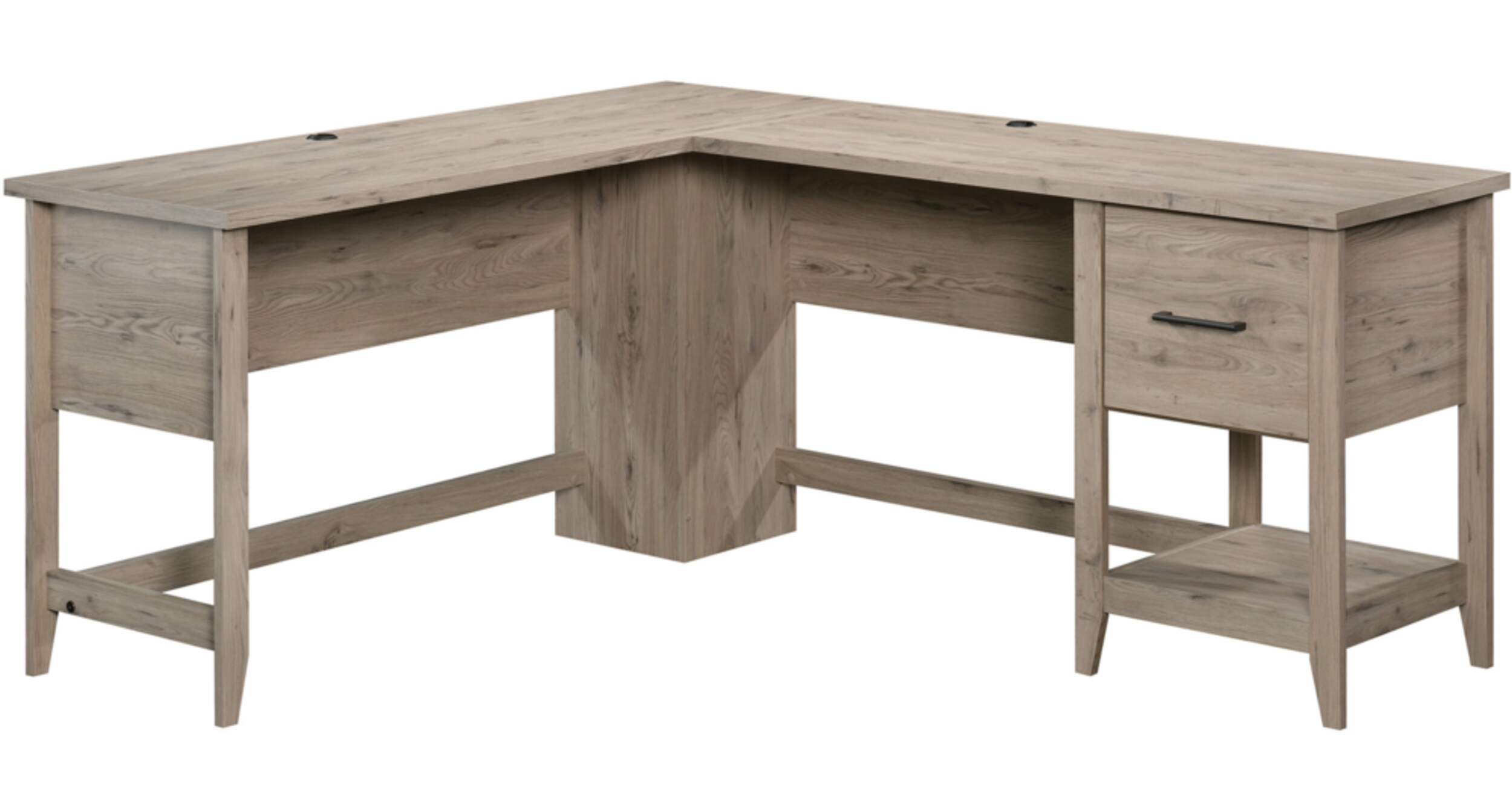 Sauder Summit Station Corner L-Shaped Home Office Computer Desk, Laurel Oak Finish Front_Flat